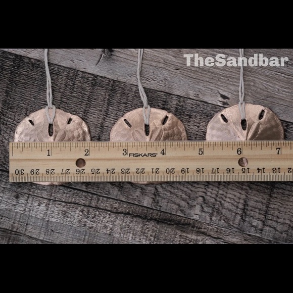 Rose Gold Ornament Set of 3 - Metallic Sand Dollar Ornament Gift Set - Picture 2 of 4